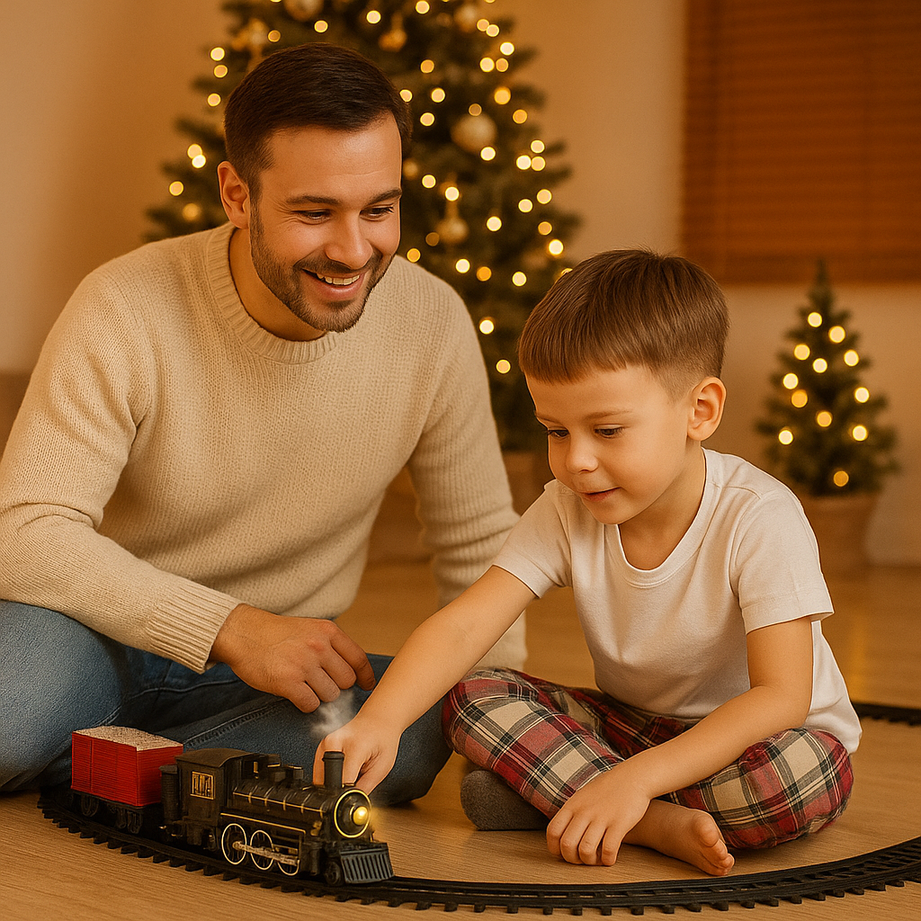 TrackMaster Pro – Elektrisches Zugset mit Soundeffekten & 3D-Schienenwelt