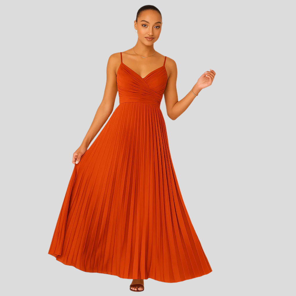 Elise – Plissierter Midikleid für elegante Anlässe