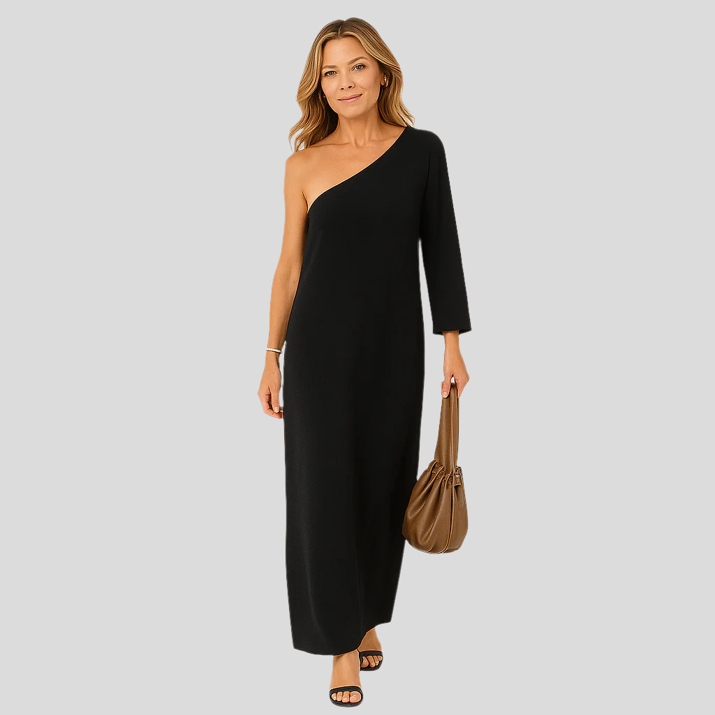 Elena – Elegantes asymmetrisches Maxikleid für einen Statement-Look