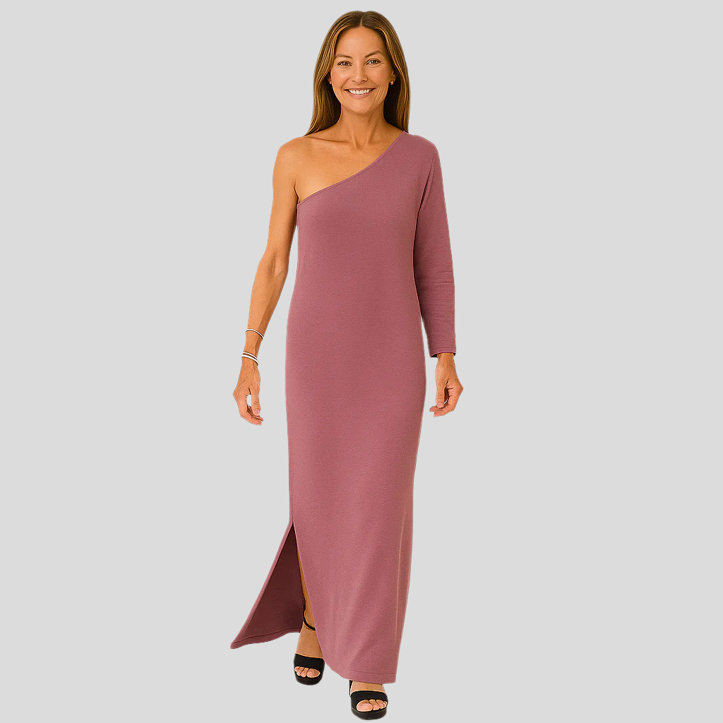 Elena – Elegantes asymmetrisches Maxikleid für einen Statement-Look