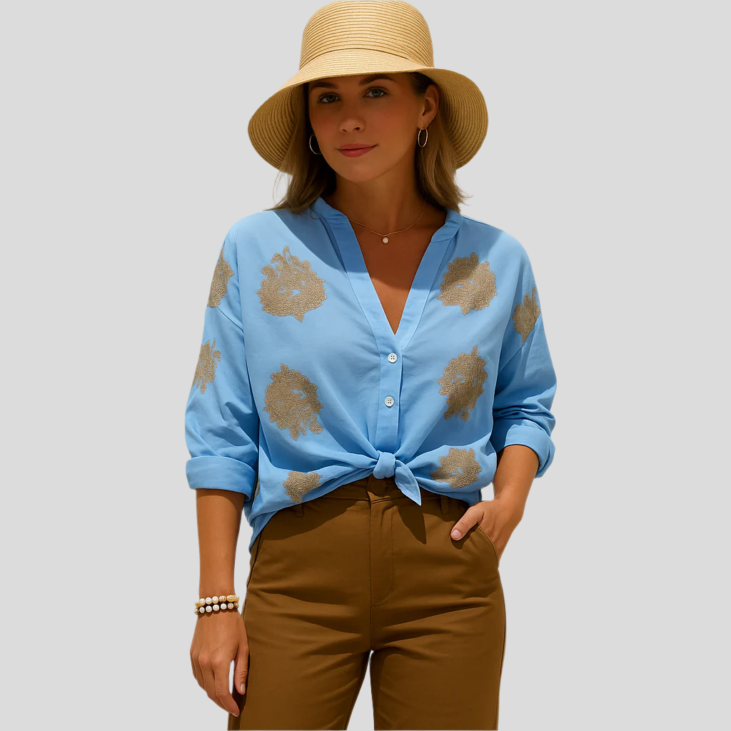 Isla Bohemian Chic Sommerbluse – Lange Ärmel Top