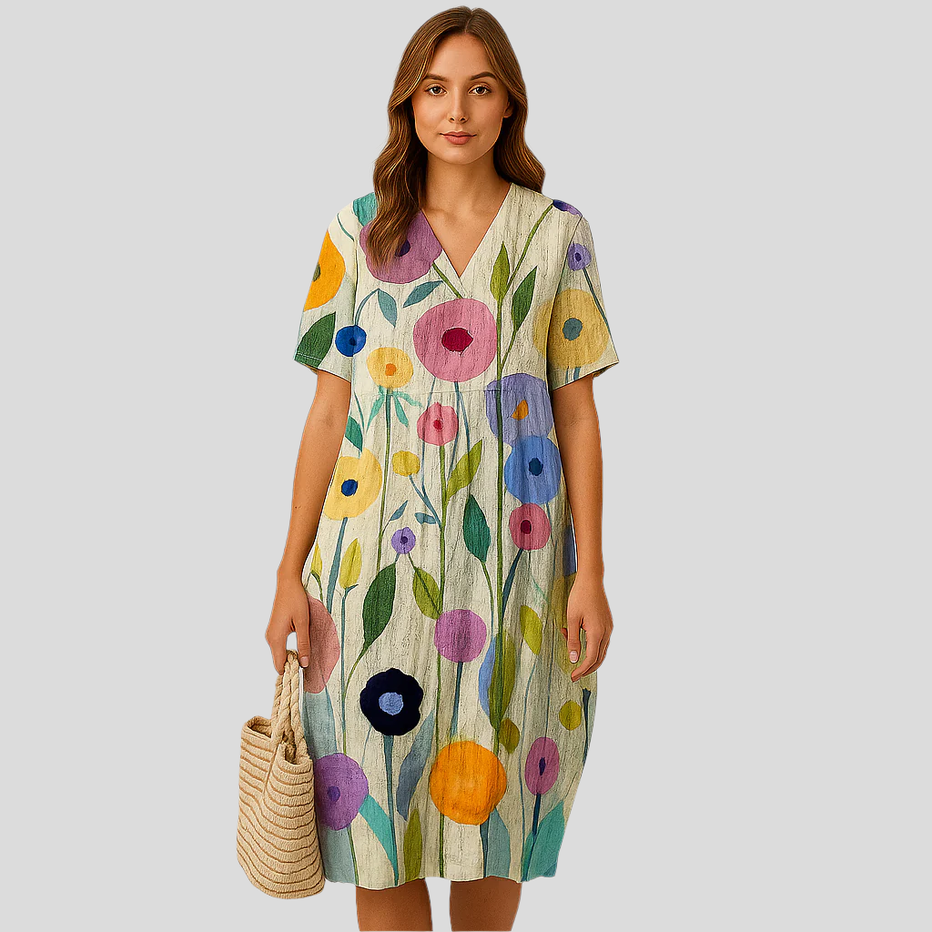 Elena Bloom Legeres Midi-Kleid – Blümchenleichtes Sommer-Eleganz-Kleid