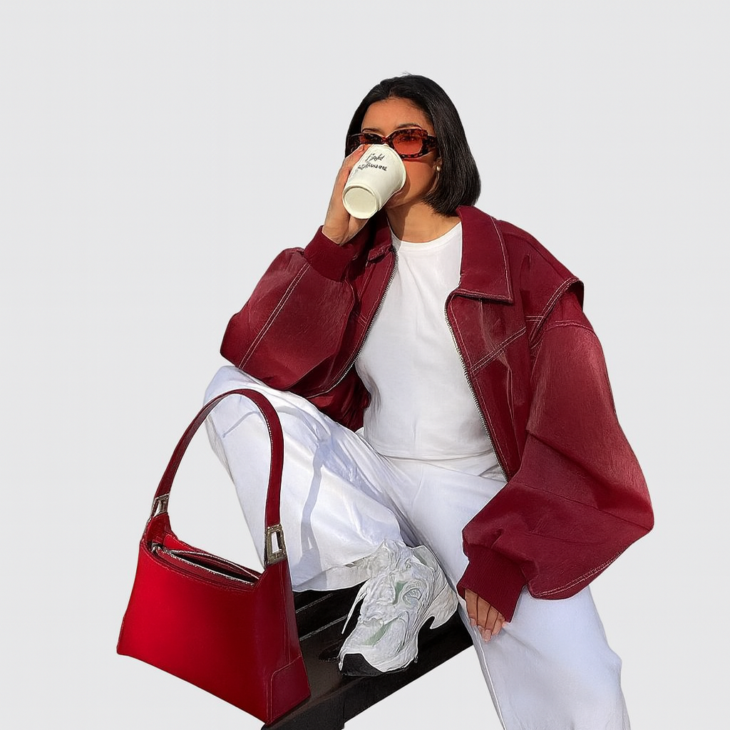 Life | Übergroße Jacke aus veganem Leder