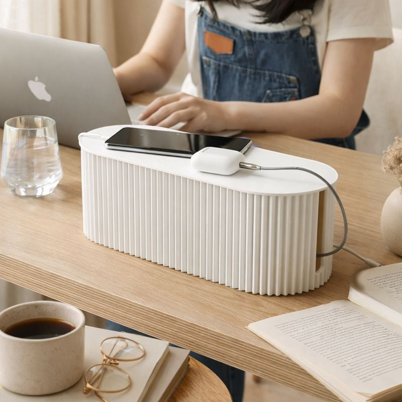 Cordéase | Minimalistische Kabel- und Ladegerät-Organizerbox
