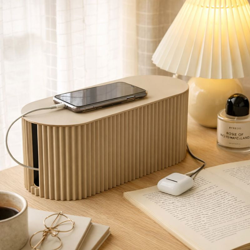 Cordéase | Minimalistische Kabel- und Ladegerät-Organizerbox