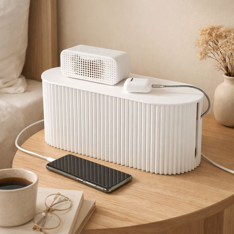 Cordéase | Minimalistische Kabel- und Ladegerät-Organizerbox