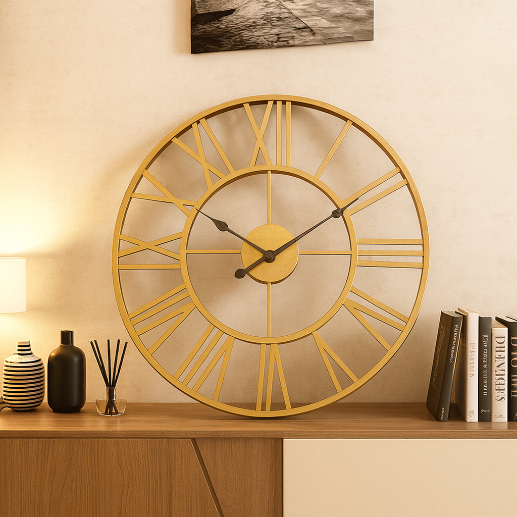 Corvian | Skelett-Wanduhr aus Eisen