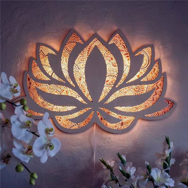 Lotus Mandala-Wandlampe für eine friedliche Atmosphäre