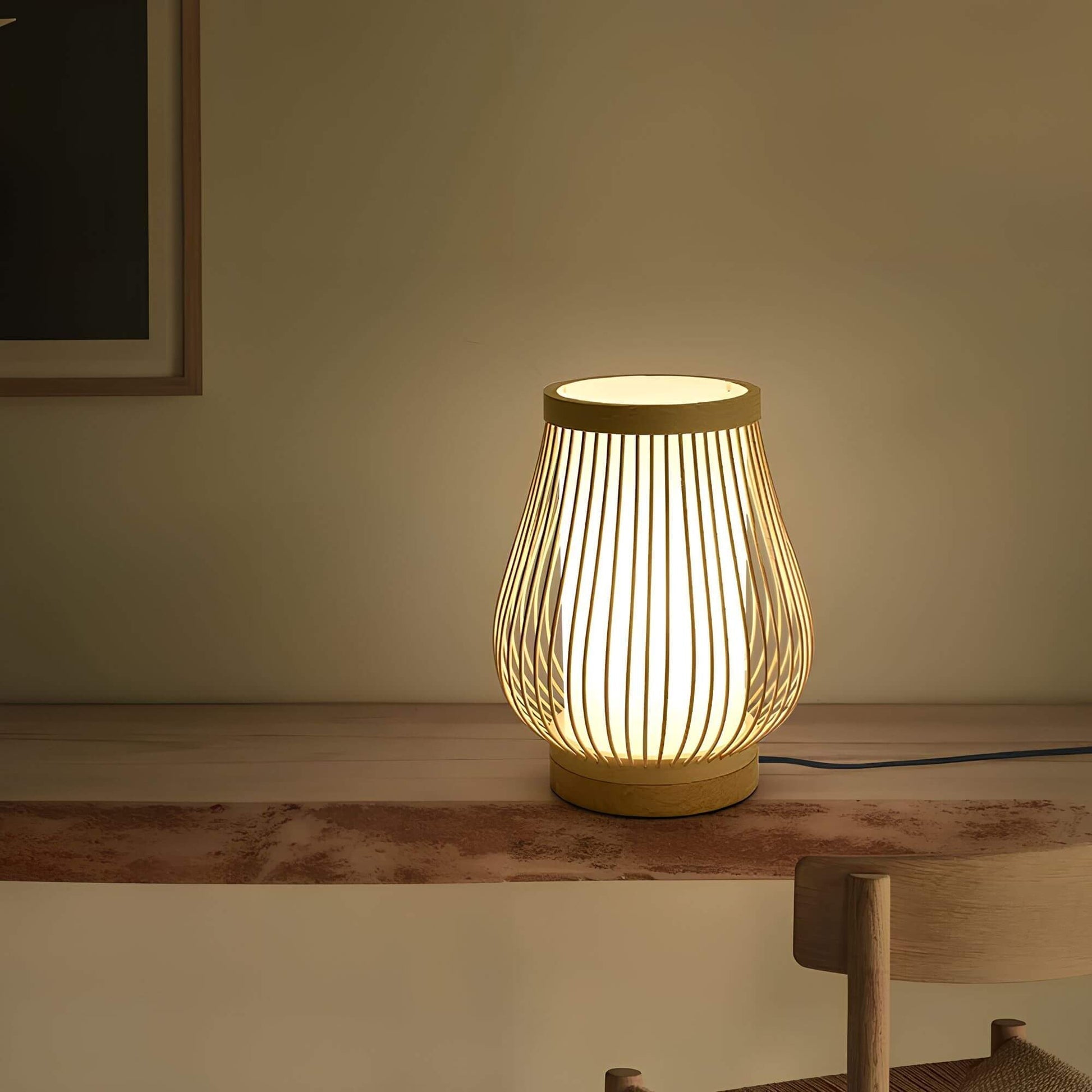 ZenGlow Japanisch inspirierte LED Tischlampe – Einzigartiges Design mit warmer Ausstrahlung