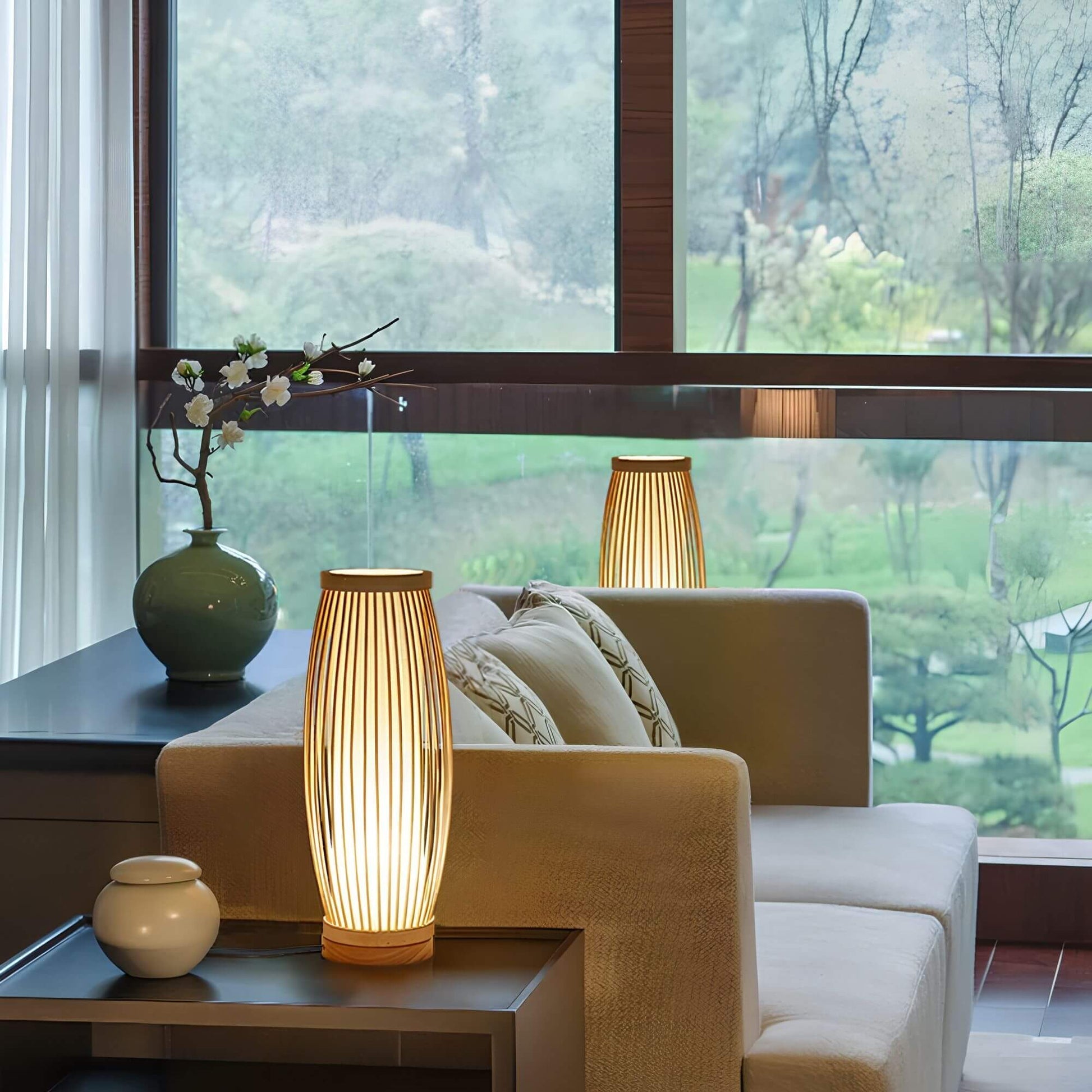ZenGlow Japanisch inspirierte LED Tischlampe – Einzigartiges Design mit warmer Ausstrahlung