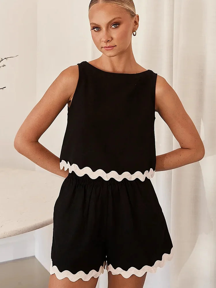 Karen - Ärmelloses Top und kurzes Set