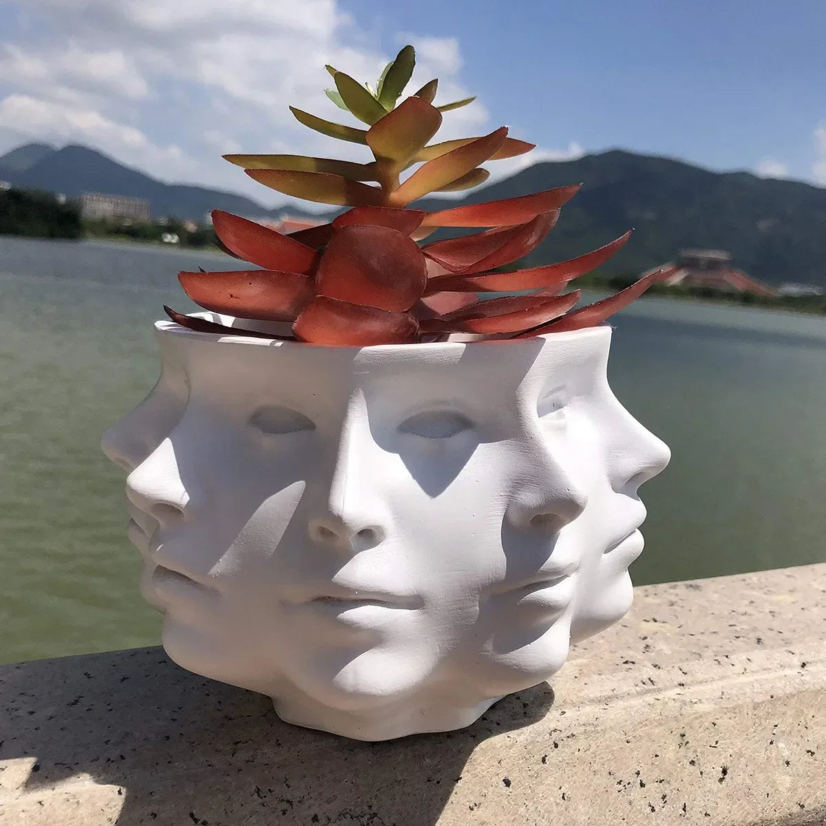 ArtFace 3D Keramische Pflanzenkasse – Modernes Gesichtsdesign Topf