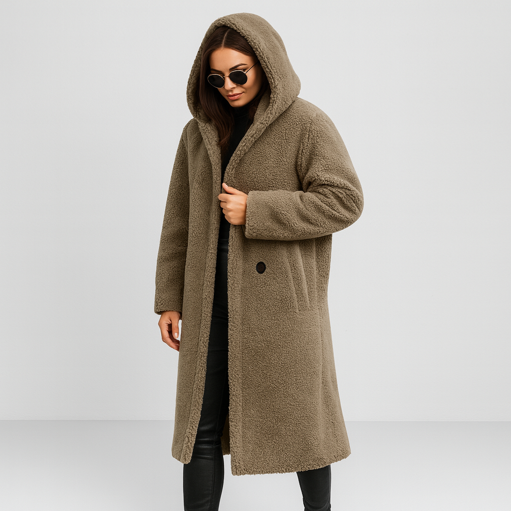 Georgina | Langer Wintermantel mit Kapuze