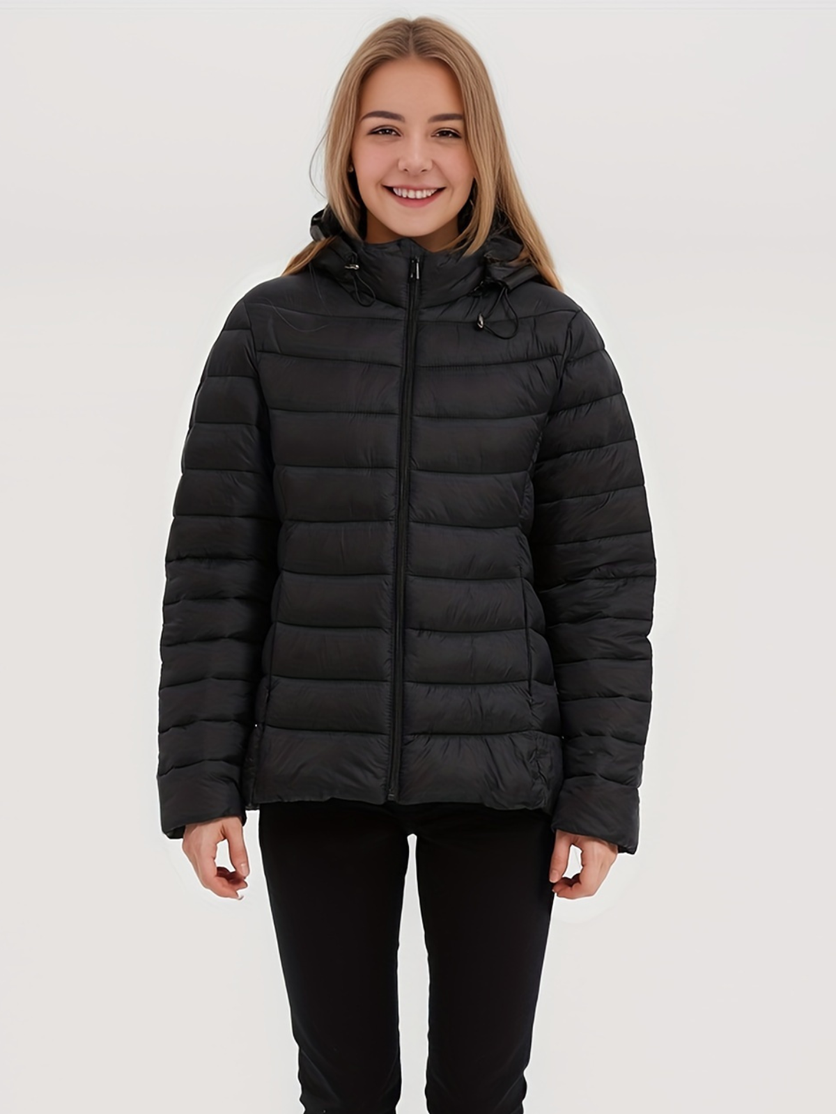 Emilie - Warme Jacke mit Kapuze und Reißverschluss