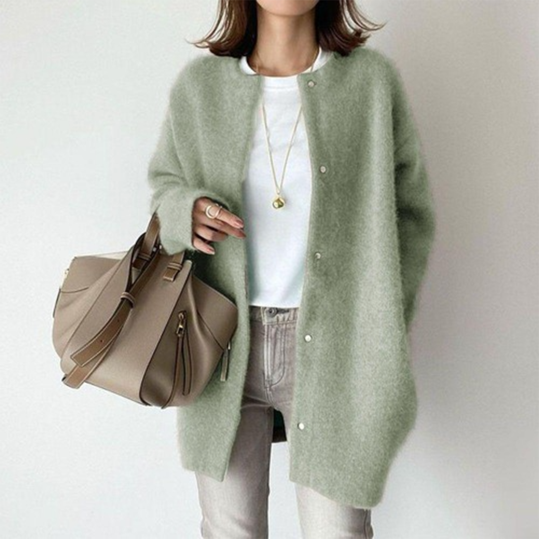 Sofia Elegante Langarm-Cardigan mit Taschen