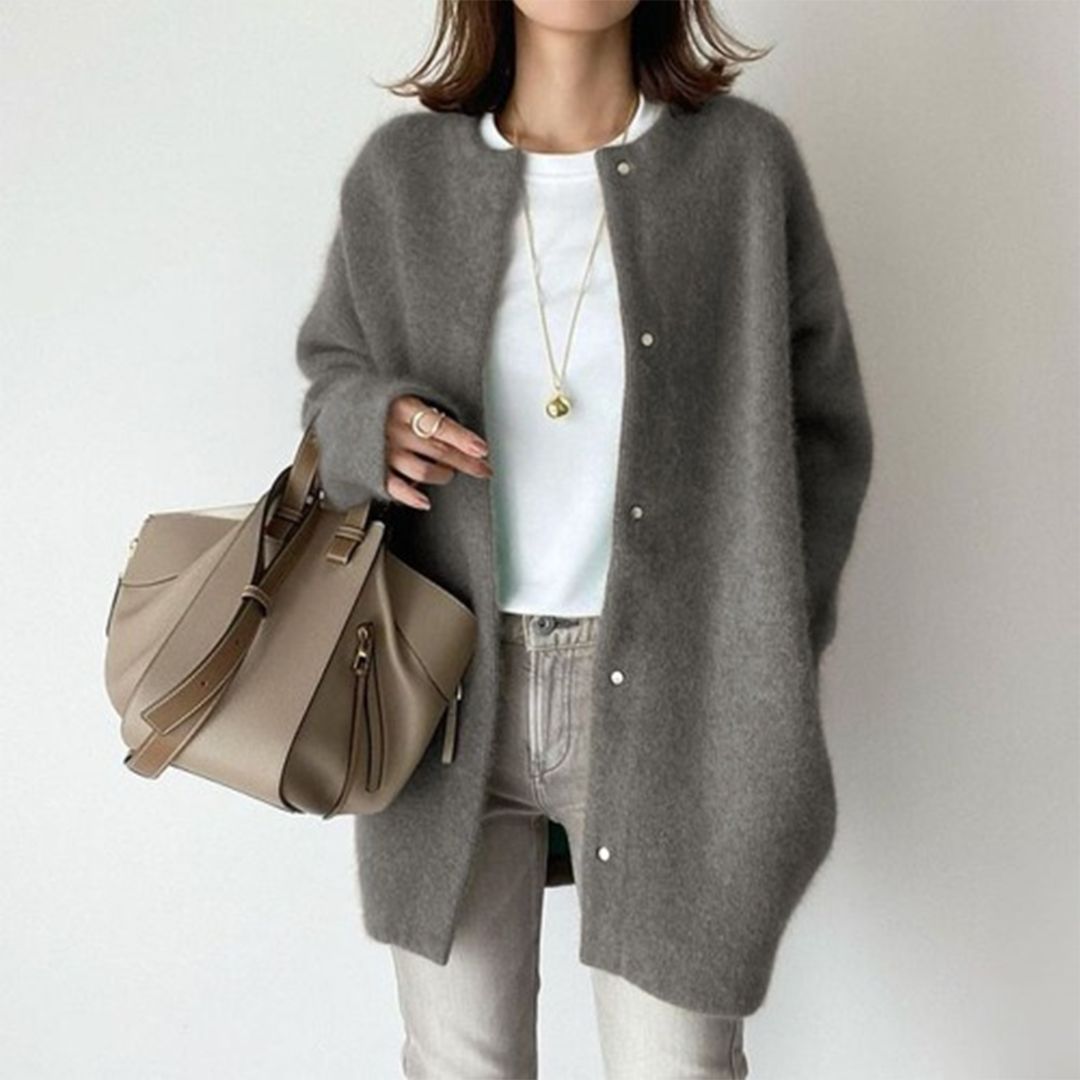 Sofia Elegante Langarm-Cardigan mit Taschen
