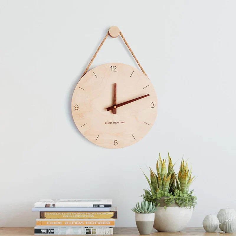 WoodHush Minimalistische Wanduhr