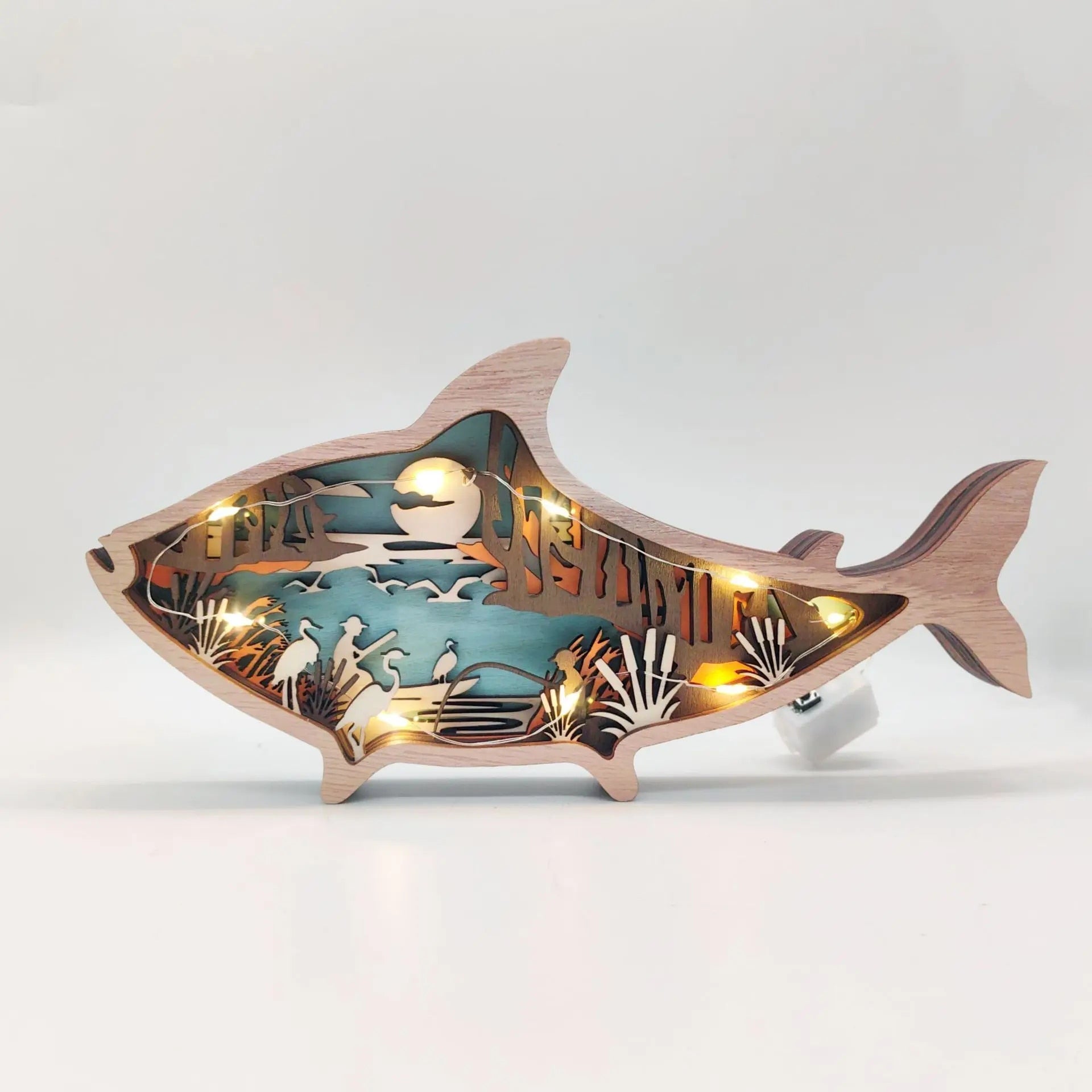 OceanGlow Leuchtende Muschel & Fischdekoration – Meeresinspirierte Kunst