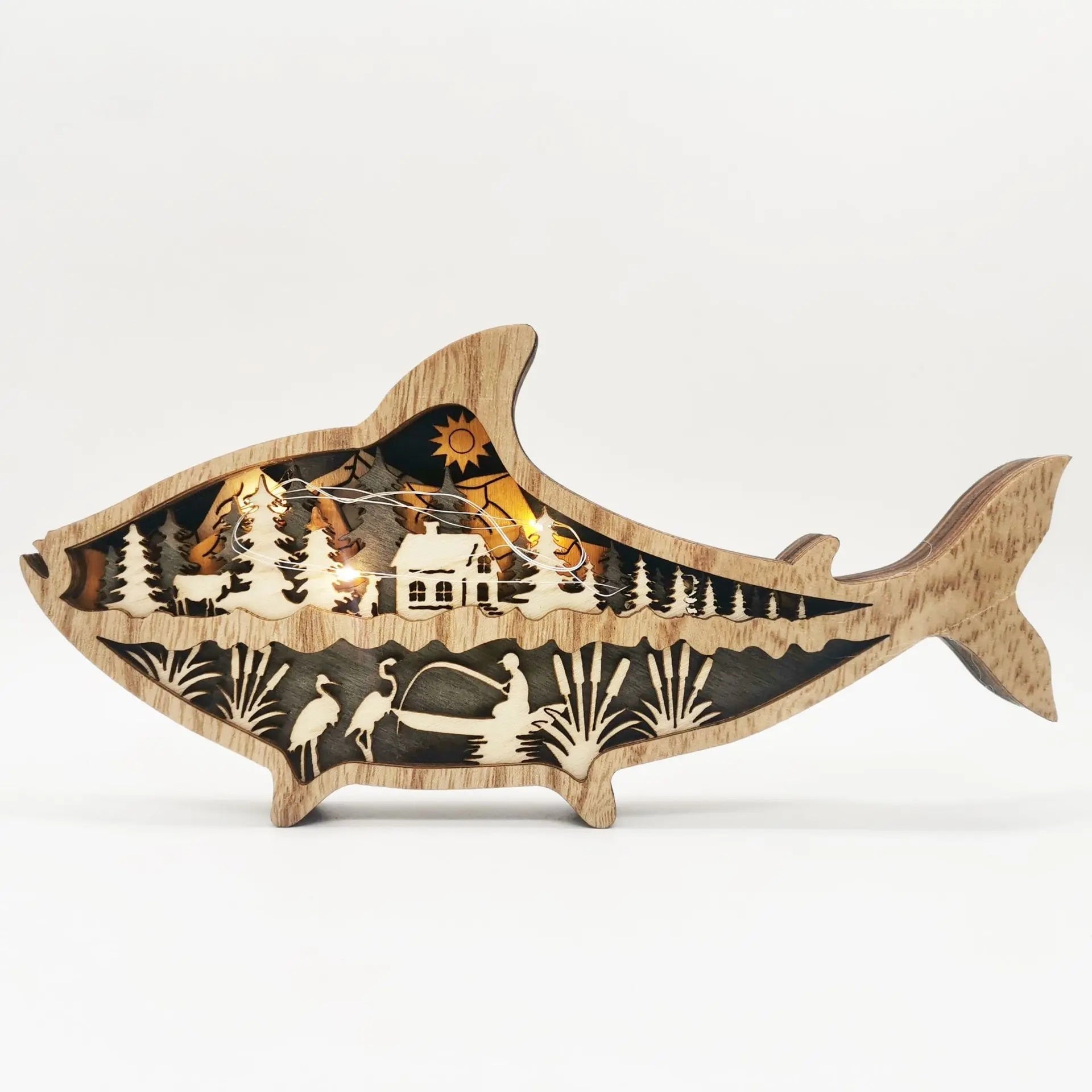 OceanGlow Leuchtende Muschel & Fischdekoration – Meeresinspirierte Kunst