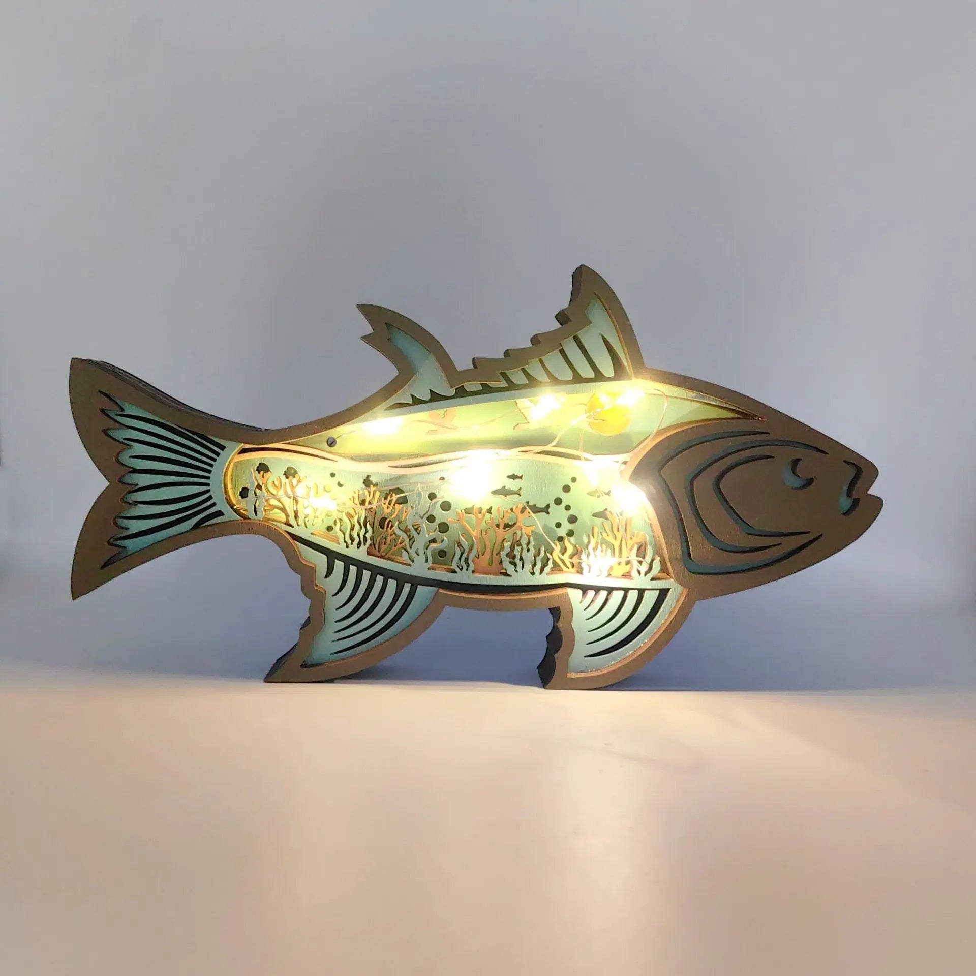 OceanGlow Leuchtende Muschel & Fischdekoration – Meeresinspirierte Kunst