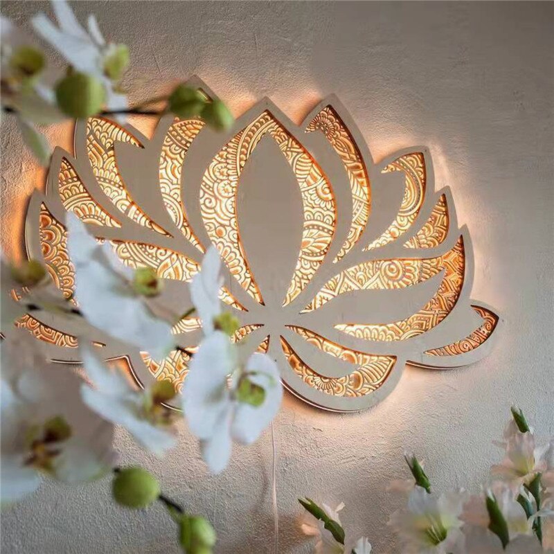 Lotus Mandala-Wandlampe für eine friedliche Atmosphäre