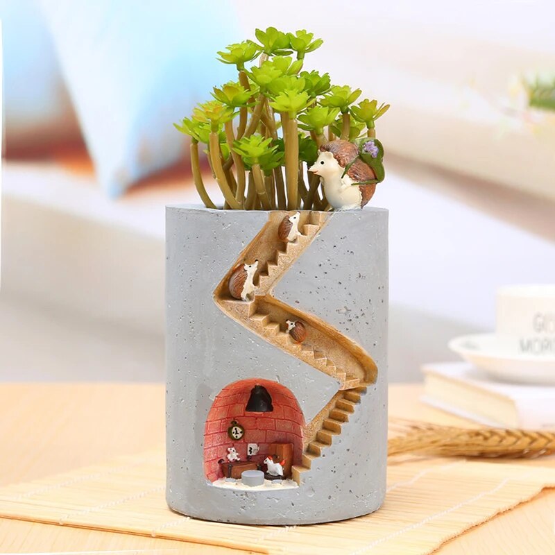 WhimsyGarden - Charmante Igel- und Hasenpflanze für ein gemütliches Zuhause