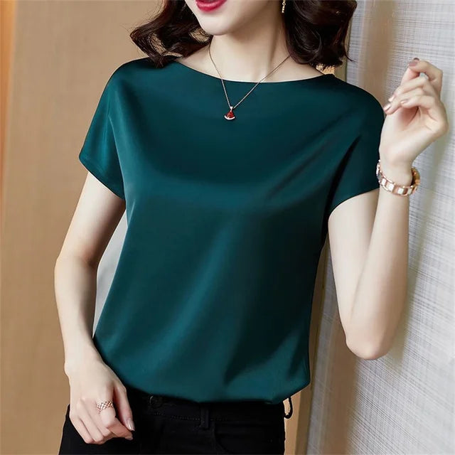 Evelyn Satin Sommerbluse