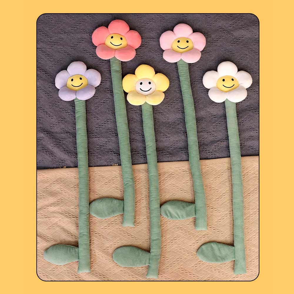 BlossomSmiles - Plüsch-blütenförmiger Smiley-Vorhangbinder