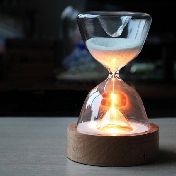 TimelessGlow - Elegante LED Sanduhr-Nachtlampe mit Fernbedienung