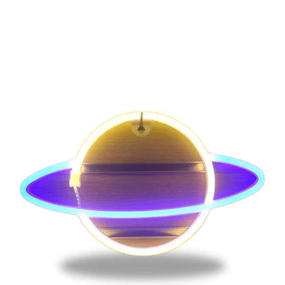 CosmoGlow – Planet-inspirierte wandmontierte Neonröhrenlichter