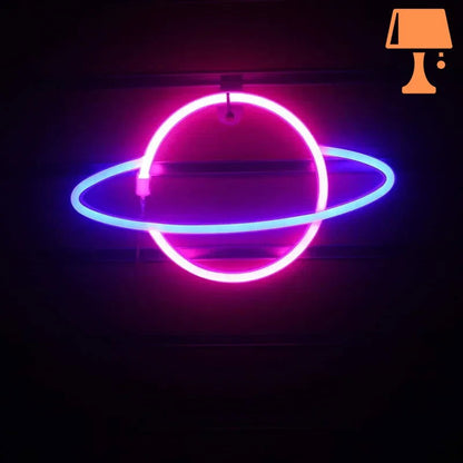 CosmoGlow – Planet-inspirierte wandmontierte Neonröhrenlichter