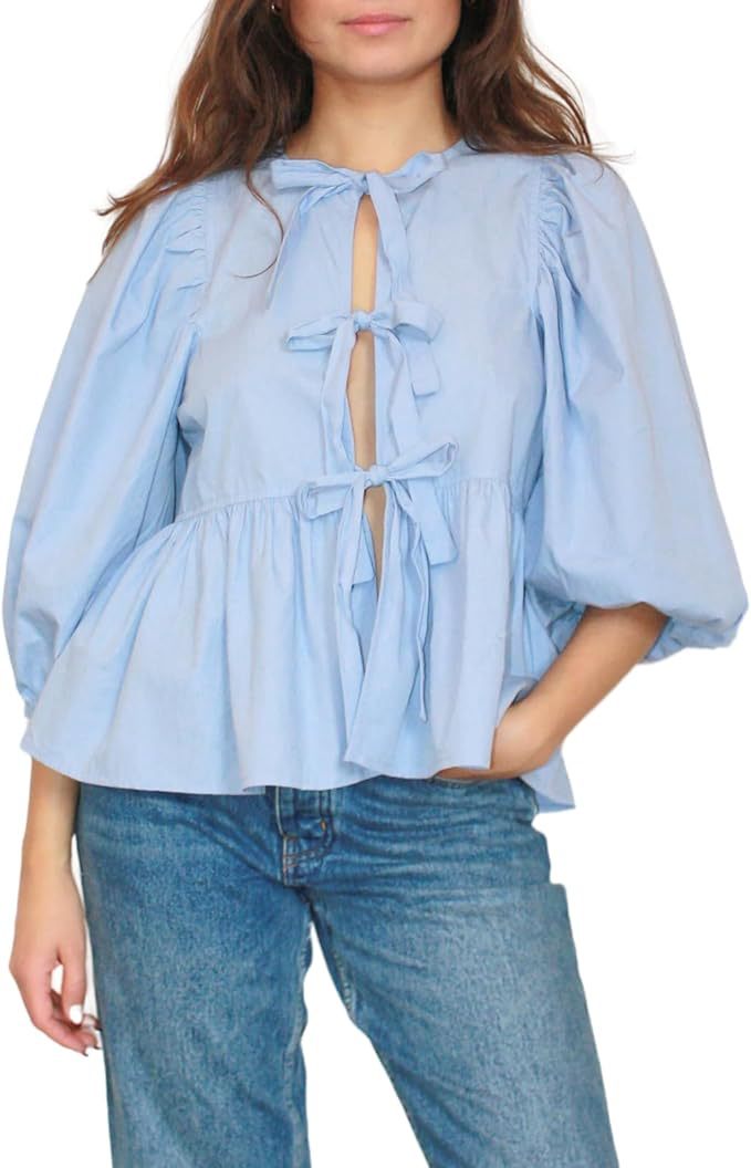Olivia Bluse mit Schleifendetail
