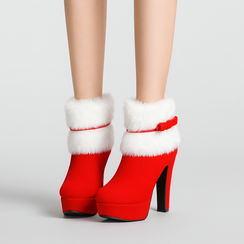 Marivelle | Plüsch-Winterstiefel mit Schleife