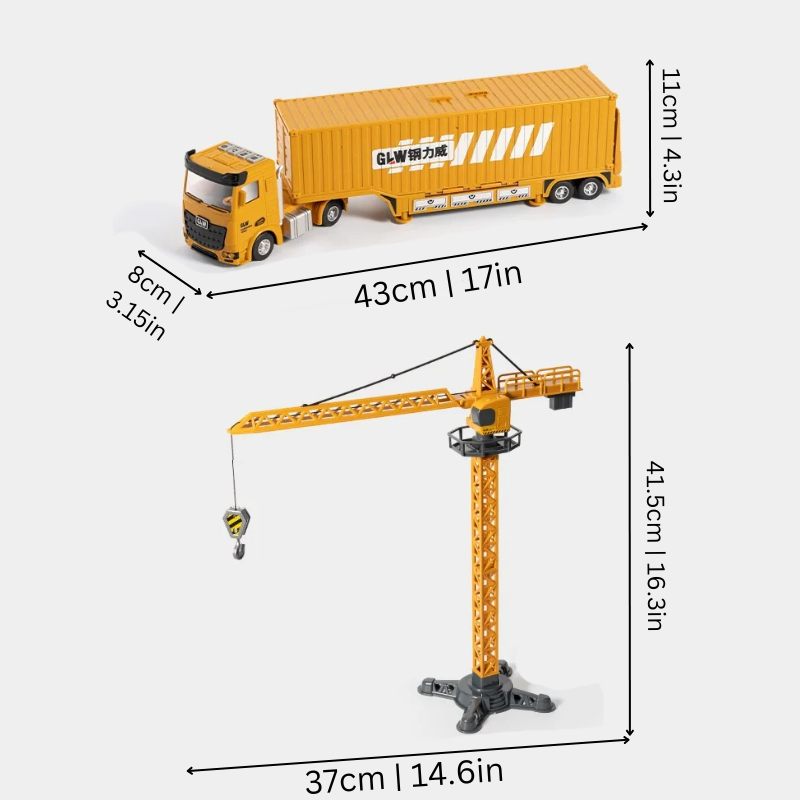 Truckzilla – Baustellen-Laster-Spielzeug 2-in-1 – Transformierbarer Lastwagen mit Licht und Sound + Minifahrzeuge