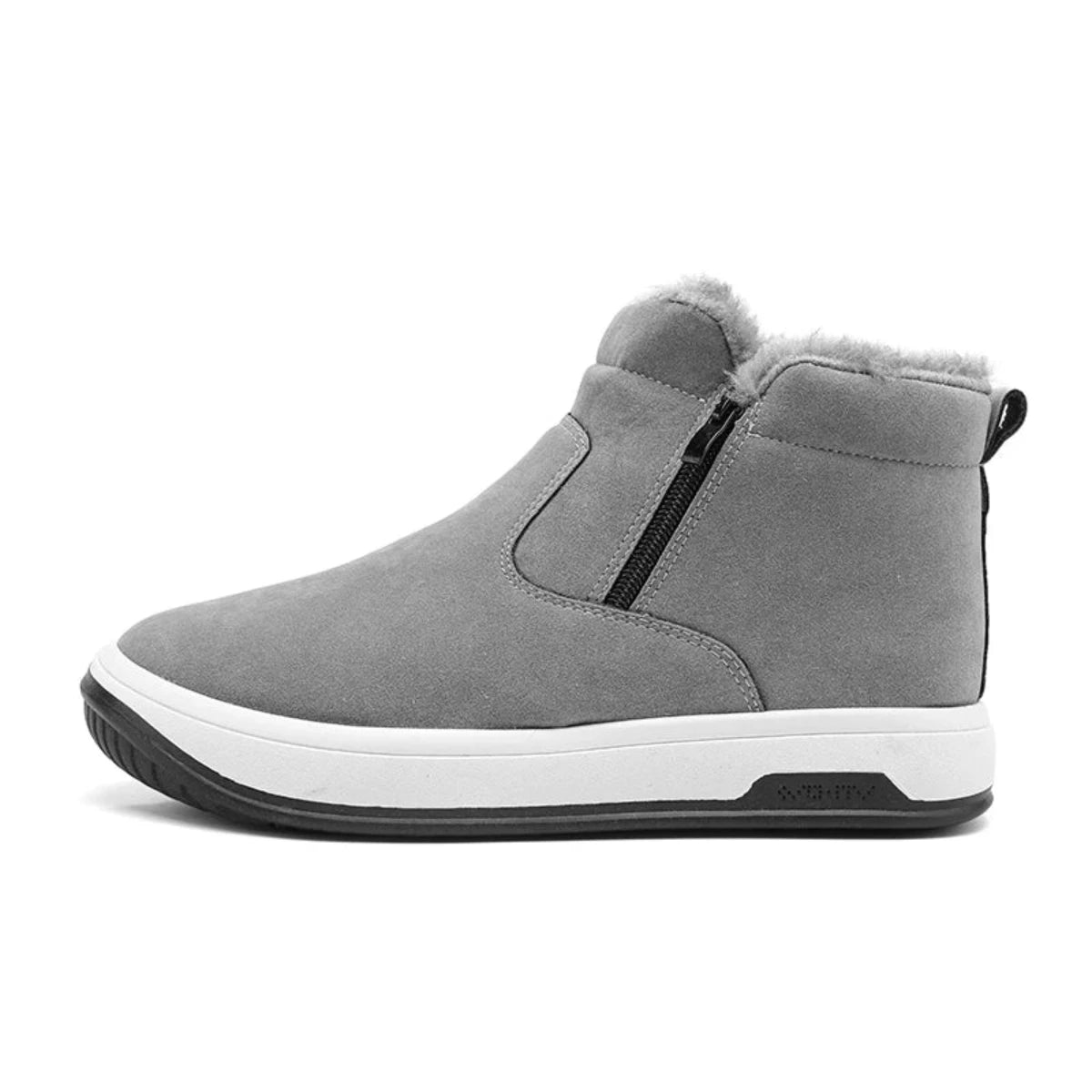 James - Warme rutschfeste Stiefeletten mit Reißverschluss und Futter aus Fell