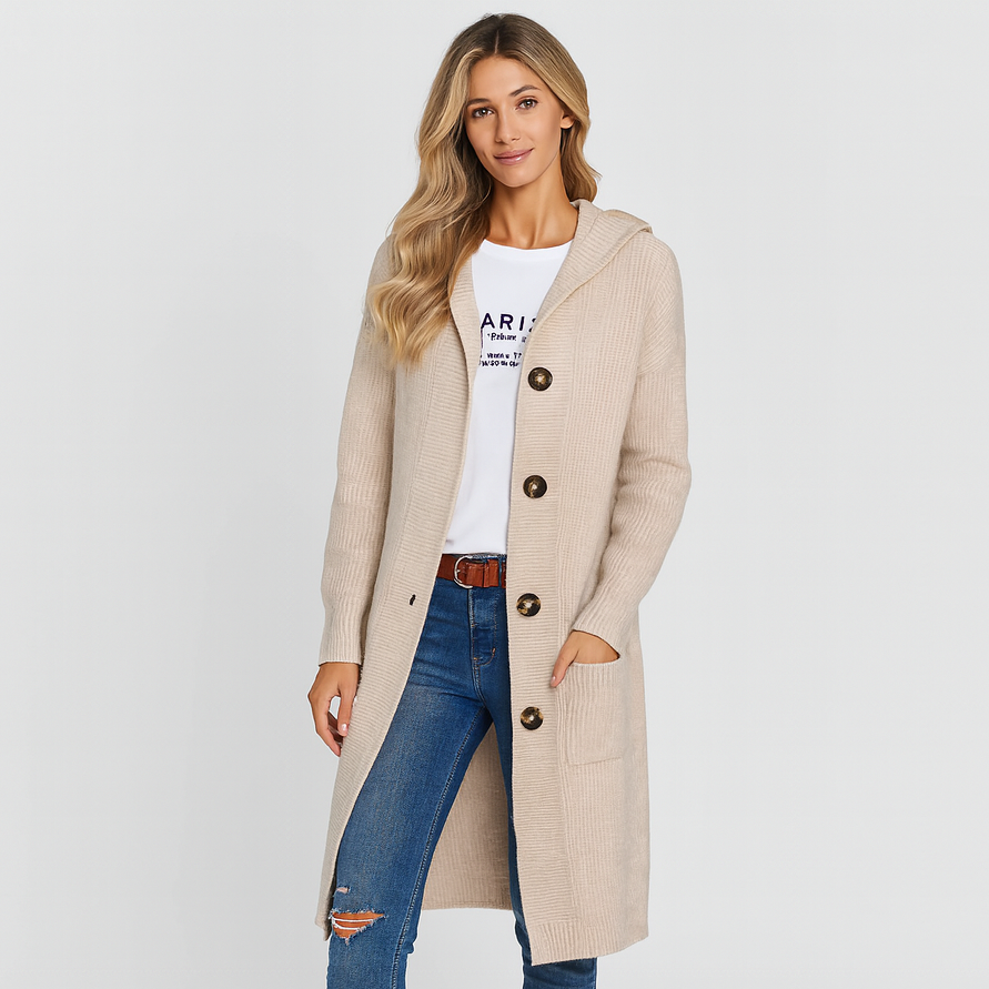 Noelle | Weicher, langer Strickcardigan