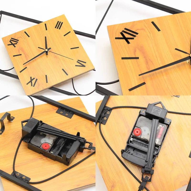 NordicTime 3D Wanduhr – Stilvolles Holzdesign mit elegantem großem Display