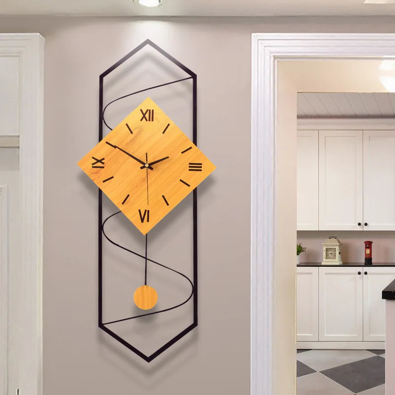 NordicTime 3D Wanduhr – Stilvolles Holzdesign mit elegantem großem Display