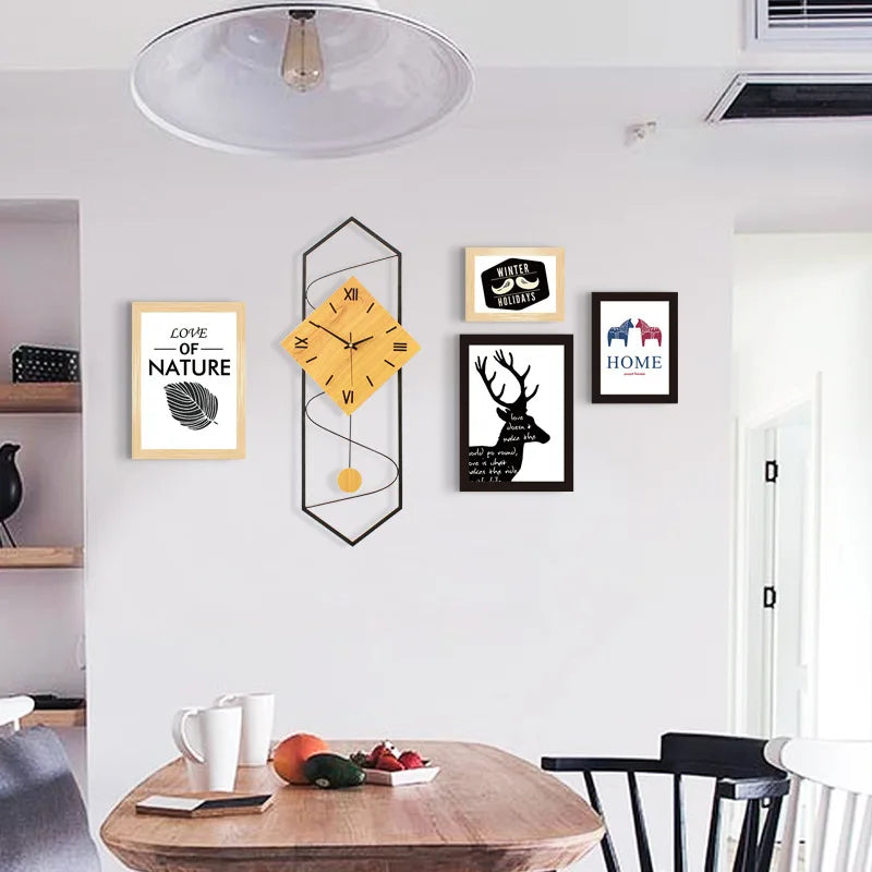 NordicTime 3D Wanduhr – Stilvolles Holzdesign mit elegantem großem Display