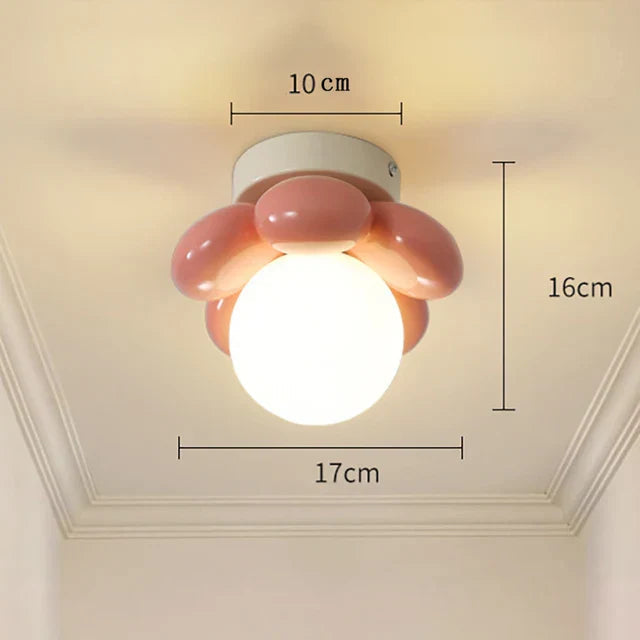 BloomGlow – Moderne Blumen-Deckenlampe mit Glaskugel