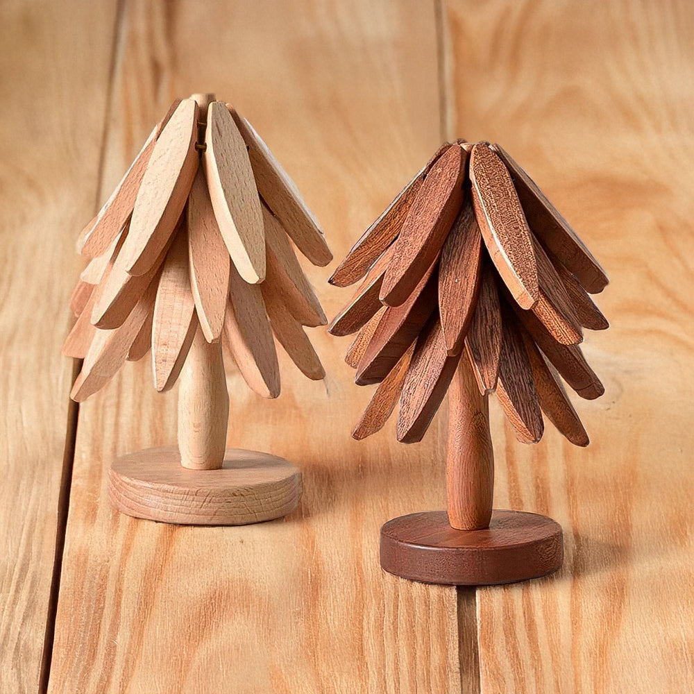 NordicWood Handgefertigte Holzuntersetzer und Unterlagen Set
