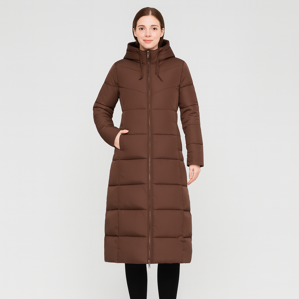 Nordveil | Verdickter, knielanger Wintermantel mit kuscheligem Reißverschluss