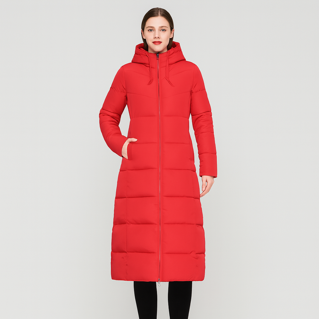 Nordveil | Verdickter, knielanger Wintermantel mit kuscheligem Reißverschluss