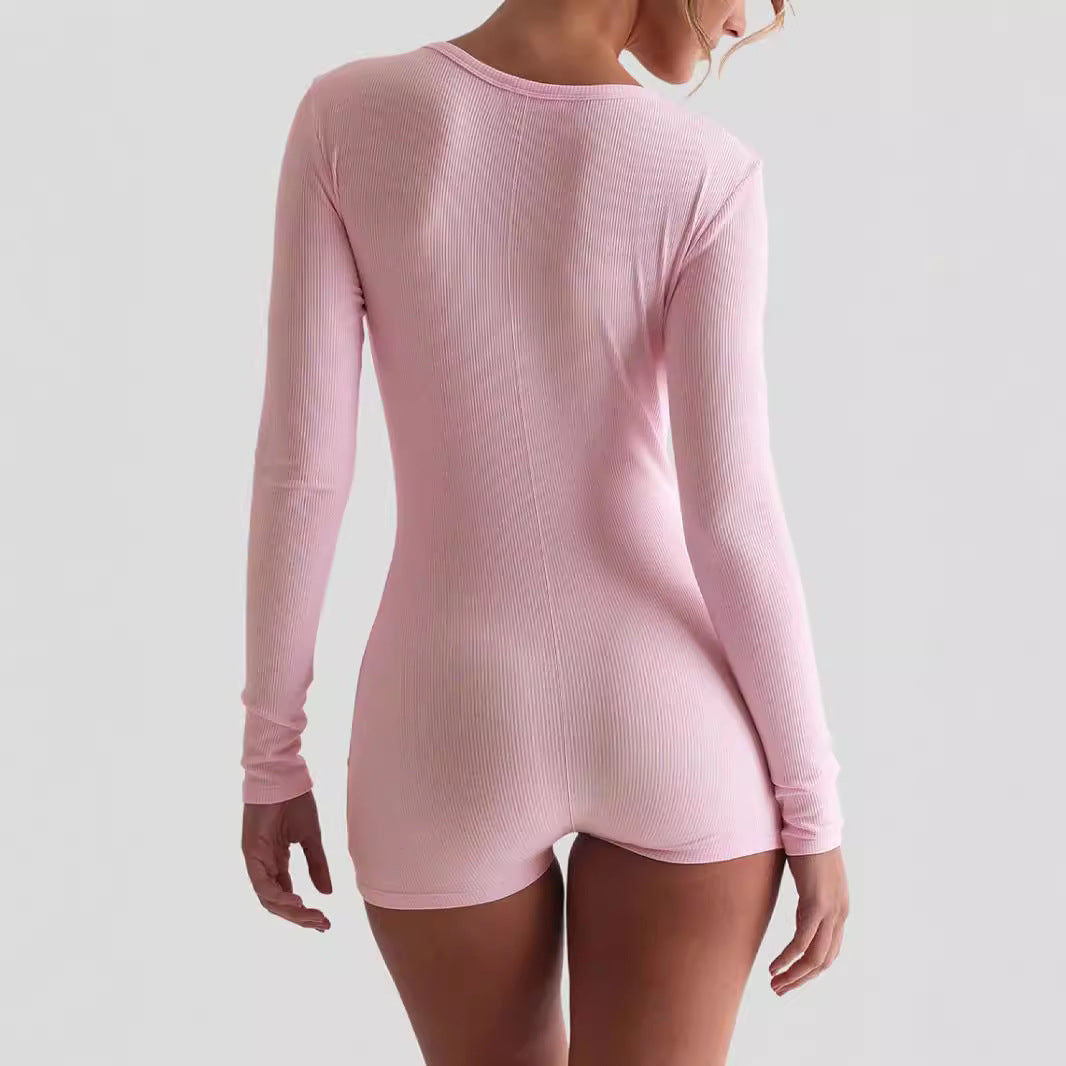May - Langarmbodysuit mit modernem Knopfdesign