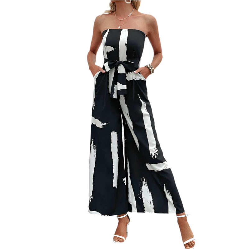 Cattleya - Schulterfreier Jumpsuit mit weitem Bein