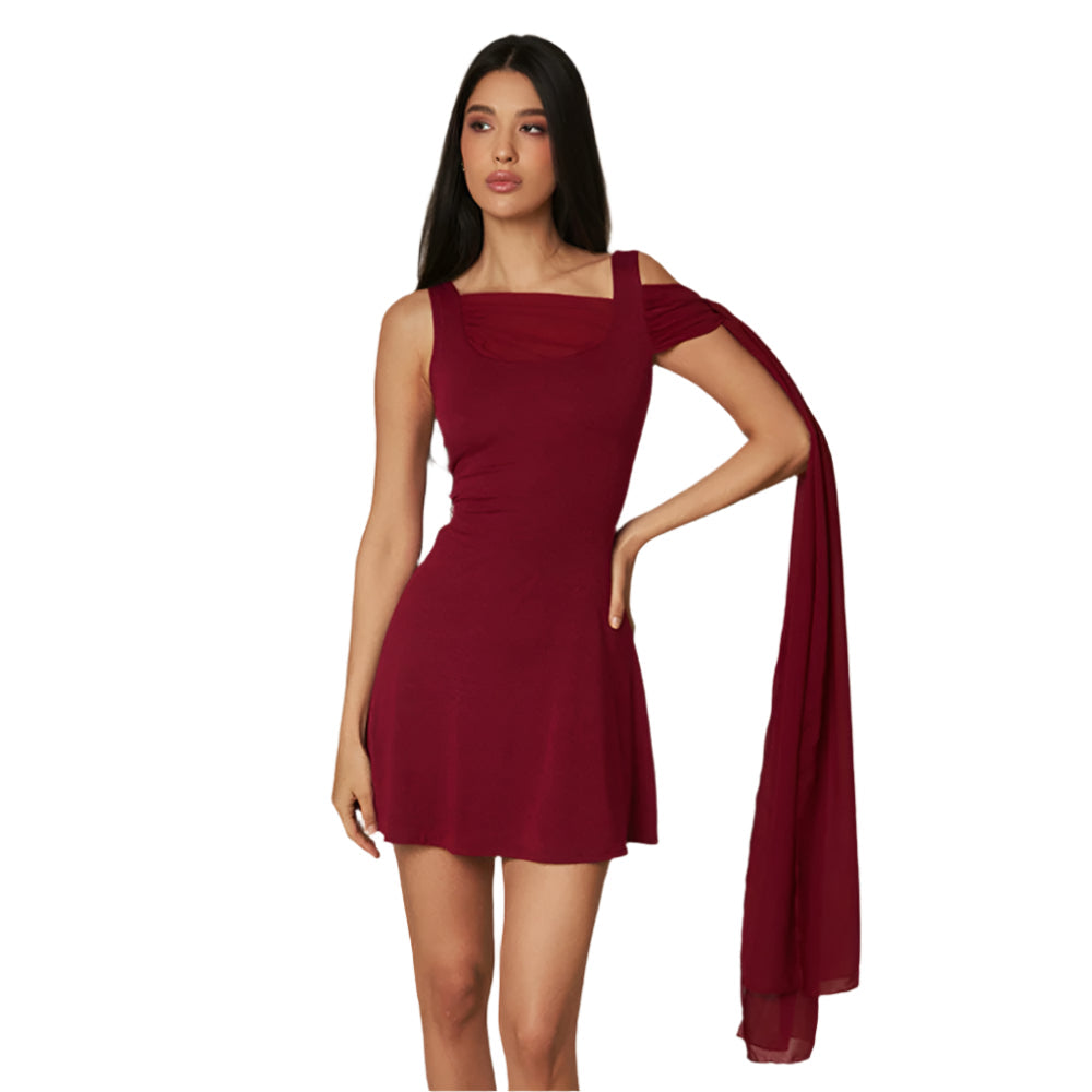 Jaqueline - Asymmetrisches Design und schulterfreier Schal