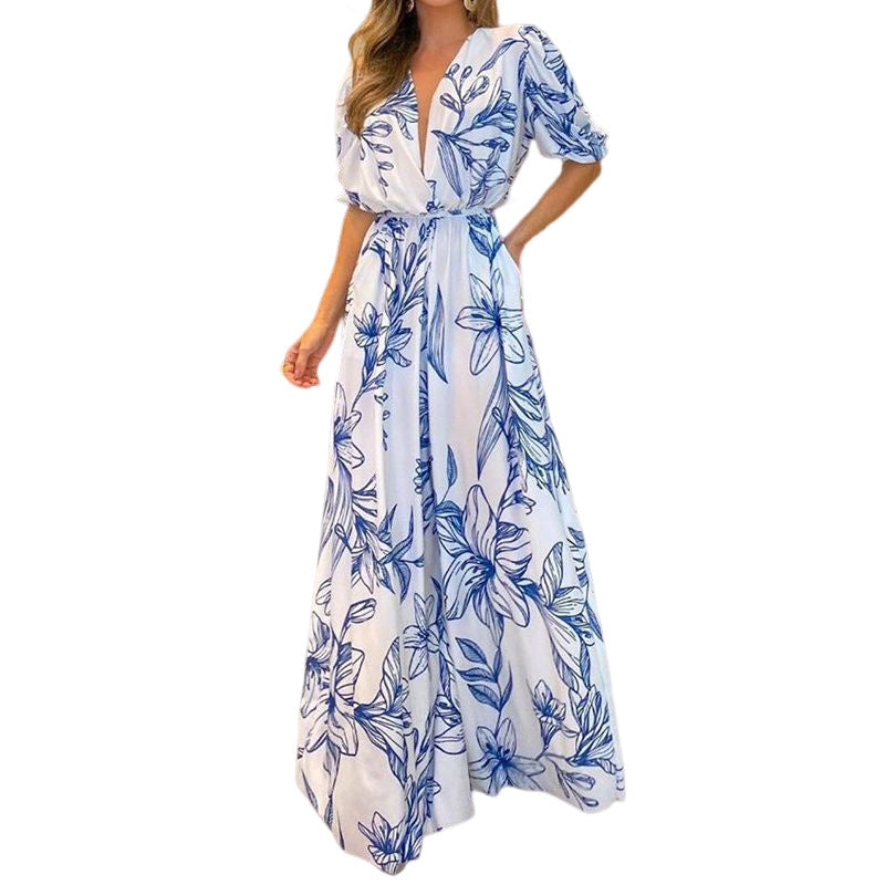 Kate - Blüten Jumpsuit mit breiten Beinen