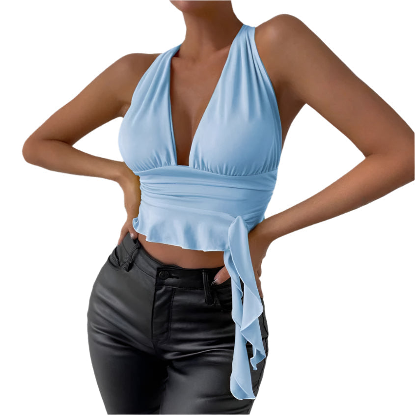 Dorthea - Dyb V-Ausschnitt Halter Wickeloberteil
