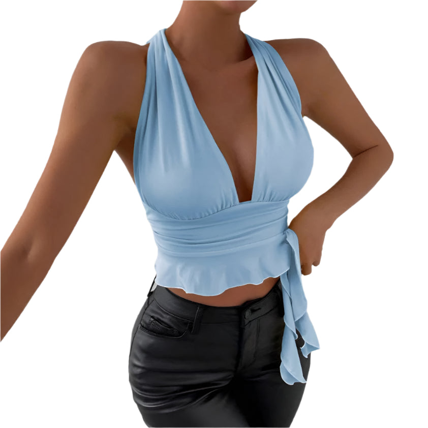 Dorthea - Dyb V-Ausschnitt Halter Wickeloberteil