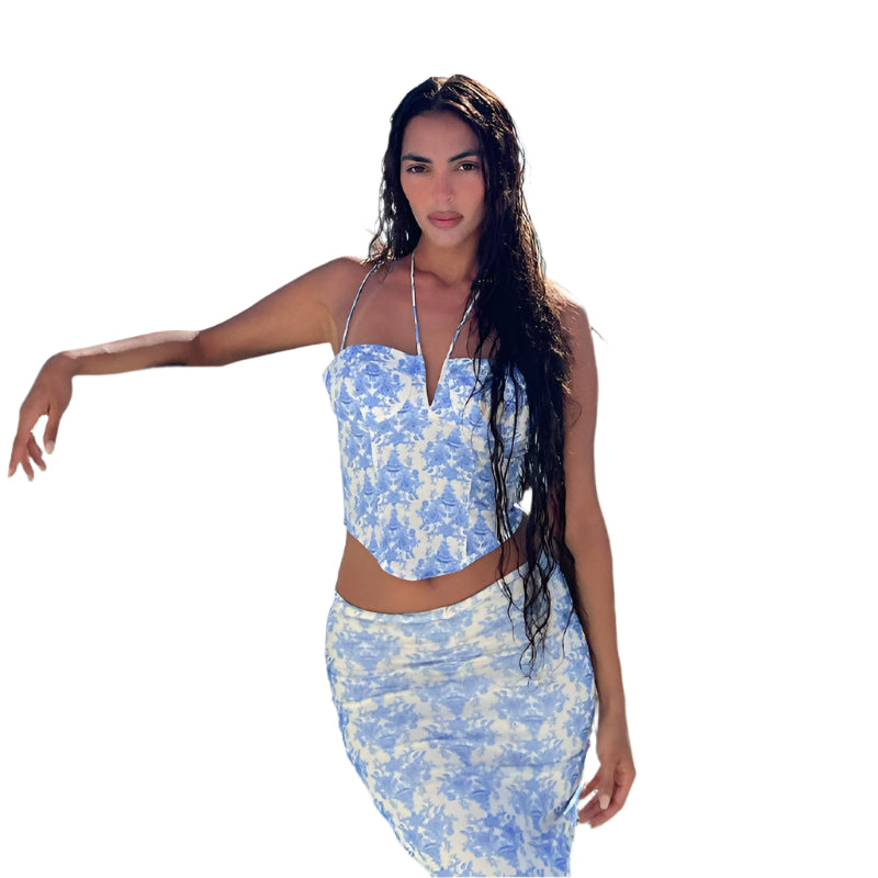 Yasmin - Midikleid mit Blumenmuster aus Baumwolle